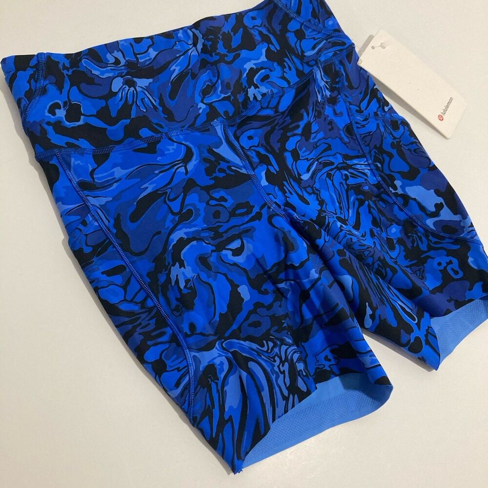 NWT Lululemon Size 8 Fast & Free HR Short 6” *Pockets Galactic Cobalt Blue - Picture 7 of 16